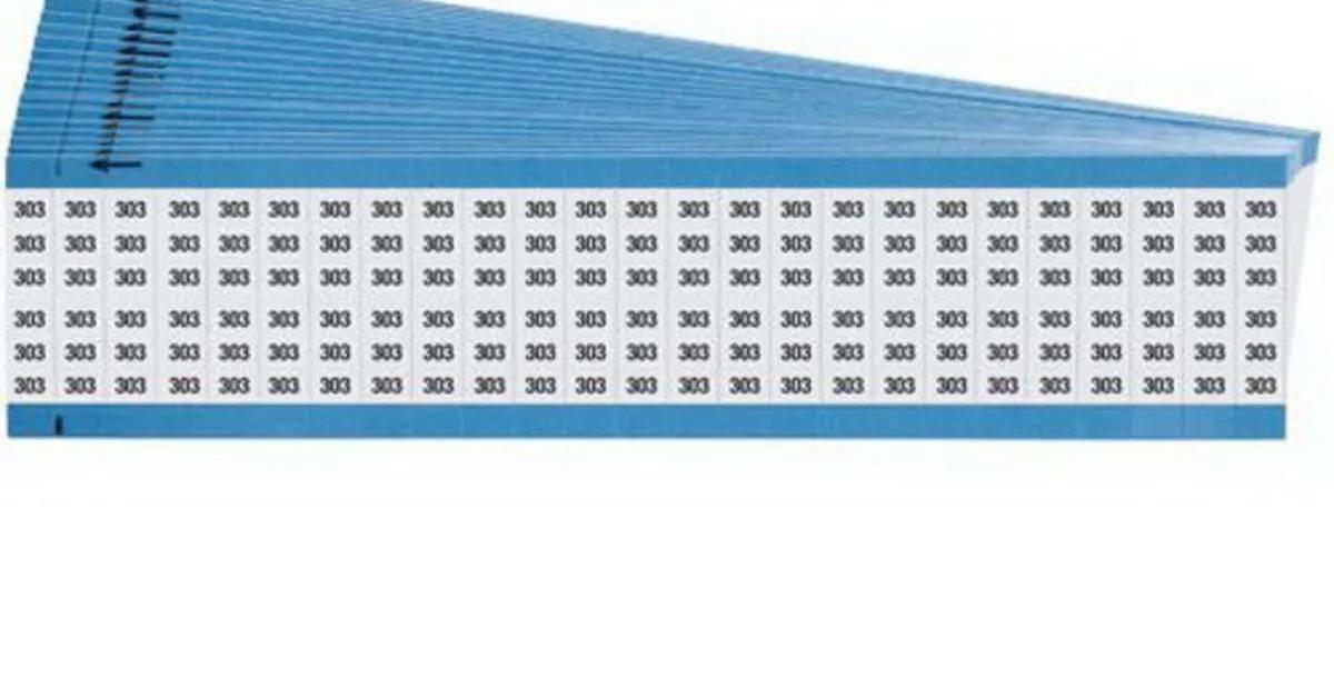 Brady WM-303 Solid Number Wire Marker Card, 303, Black/White, 25/Card | EIS