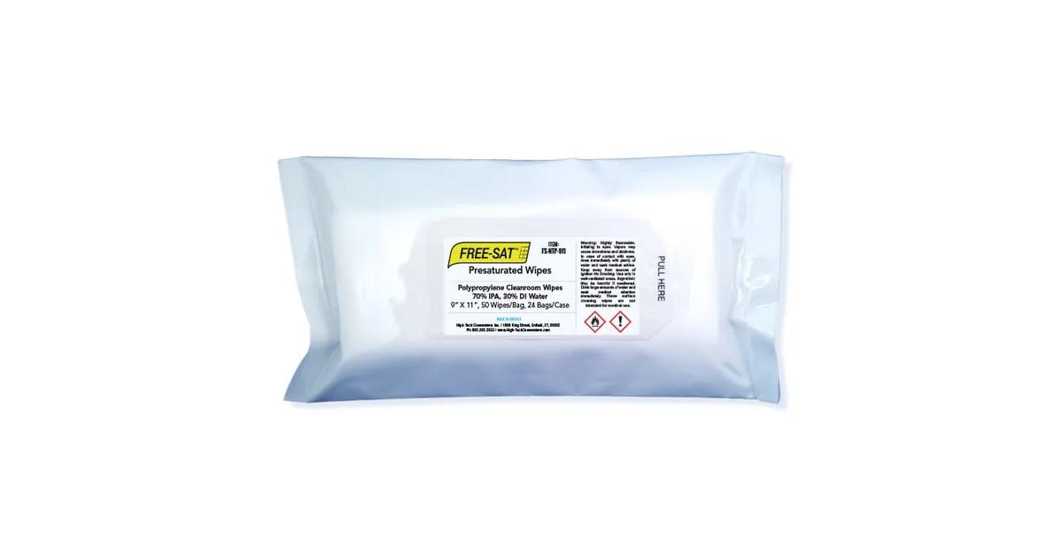 High-Tech Conversions FREE-SAT FS-NTP-911 Polypropylene 70% IPA Wipes ...
