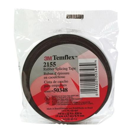 The image shown is representative of the product family and may not specifically be the individual item.  3M™ Temflex™ Tape 2155 is a 30 mil, general purpose, highly conformable, electrically insulating, low voltage rubber splicing tape. The self fusin…