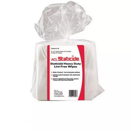 The image shown is representative of the product family and may not specifically be the individual item.  Staticide heavy duty lint-free wipe is a polyester cellulose material that contains no contaminating dyes or binders. Highly absorbent with soft s…