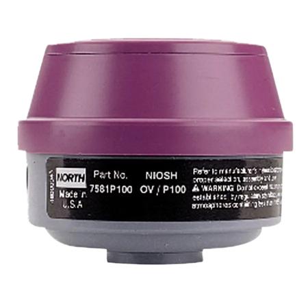 The image shown is representative of the product family and may not specifically be the individual item.  North 7581P100 organic vapor combination cartridge, one line of cartridges and filters will simplify your inventory, cartridges with filters also …