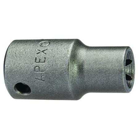 The image shown is representative of the product family and may not specifically be the individual item. Apex offers a wide variety of Torx sockets. Thin wall sockets accommodate countersunk or limited clearance nut or bolt locations. Many of these so…