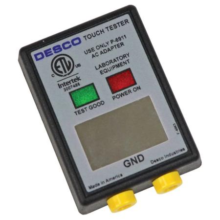 Desco 19350 2 State LED Wrist Strap Touch Tester, 3/16 W x 2.1" L x 2.9" H, 6VDC/4VDC Test