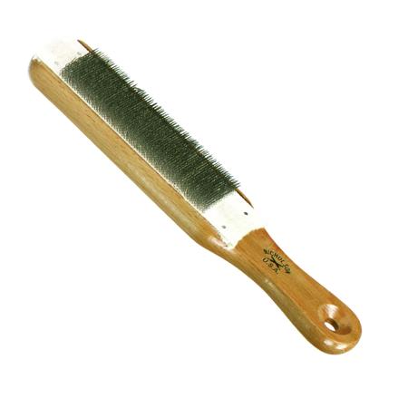 The image shown is representative of the product family and may not specifically be the individual item. Nicholson Steel File Card and Brush. - Nicholson File Card and Brush, Length: 10 Inch, Material: Steel.