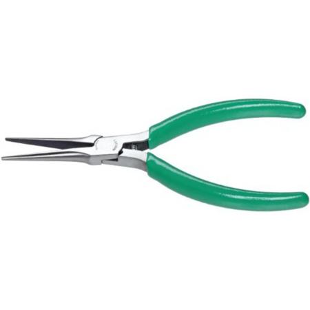 The image shown is representative of the product family and may not specifically be the individual item.  Slim line needle nose pliers. Features smooth jaws, green cushion grips. - Xcelite Plier, Length: 138 mm, Green Handle, Handle Type: Cushioned Gri…