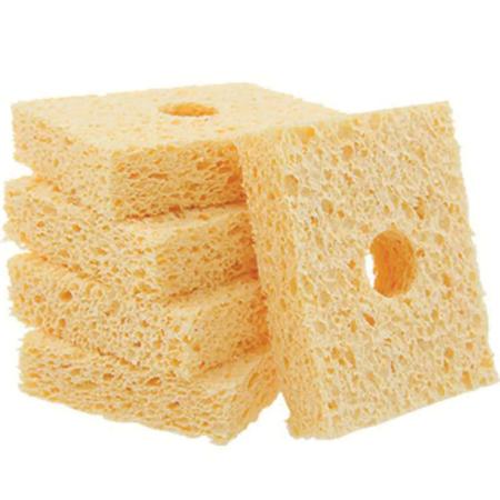 <p>Yellow Soldering Sponges are used to clean solder off of <a href="/soldering-tips/">soldering tips</a>. Rubbing a hot soldering iron tip on a damp sponge (not a soaked sponge) causes the solder to contract at a different rate then the soldering ir…