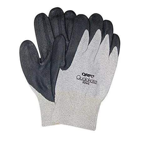 The image shown is representative of the product family and may not specifically be the individual item. The QRP PDWS-L Qualakote ESD wave solder glove is knit from nylon carbon yarn and features a nitrile anti-static dip palm for dependable grip. Hea…
