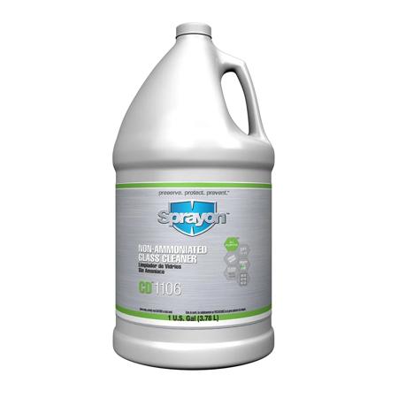 The image shown is representative of the product family and may not specifically be the individual item.  Sprayon CD1106 non-ammoniated glass cleaner bulk is a ready-to-use, pleasantly scented, neutral cleaner, which leaves surfaces sparkling clean wit…
