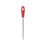 The image shown is representative of the product family and may not specifically be the individual item. Single cut. Tapered slightly towards point. Safe point on round files. - Nicholson Round File, Length: 8 Inch, Red Handle, Bastard Cut, American T…