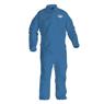The image shown is representative of the product family and may not specifically be the individual item.  The Kimberly-Clark KleenGuard chemical-resistant coverall, comes in blue and meets ASTM F 1670, ASTM F 1671 standards. Proper sizing is important …