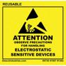 Desco 06730 Reusable Attention Label, 2" x 2", 60# Semi Gloss Litho, Black/Yellow, 500/Roll